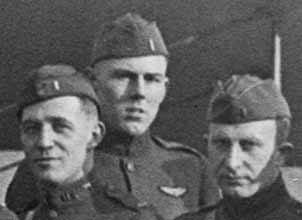 Photo of three men in uniform, Barksdale in the center.