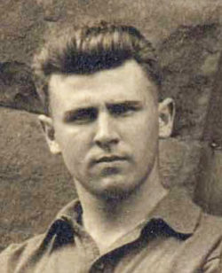 Portrait, head and shoulders, of a serious young man.