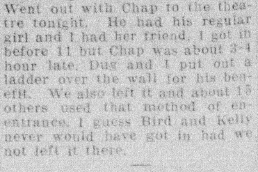 Newspaper clipping with a passage from Campbell's diary.