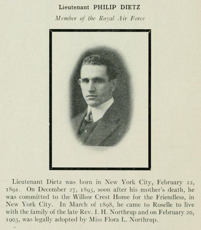 A page from a book, showing a photo of Dietz with some biographical information.