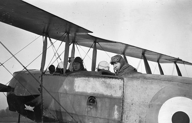 6a. “Piggot & Paskill in Avro London Colney—Instructor and pupil.”